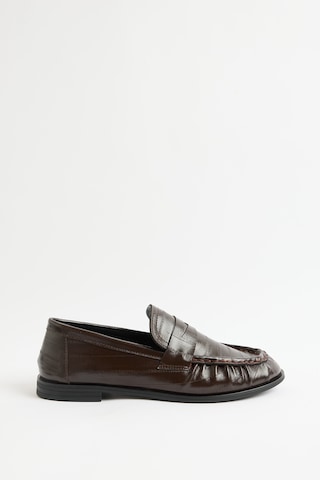 Lutvelizade Loafer 2517 Klasik Deri Görünümlü Oval Burun Bordo Su Yolu Kadın Loafer