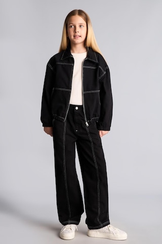 Defacto %100 Pamuk Kontrast Dikişli Barrel Fit Esnek Bantlı Paça Gabardin Pantolon Kız Çocuk I3480a826wnbk81 Siyah-bk81