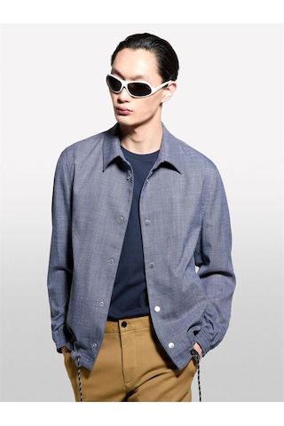 Sisley Streç Viskozlu Büzme İp Detaylı Regular Fit Ceket Erkek Siyah Ceket - 325p2lpmsn03x