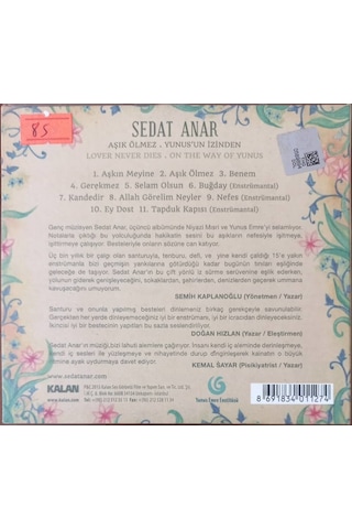 Plak Değildir Cd Dir Cd Sedat Anar Aşık Ölmez Yunusun İzinden