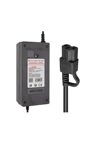 Powermaster Pm-2765 48 Volt - 12 Amper Elektrikli Bisiklet Şarj Cihazı Siyah