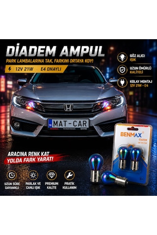 Premium Hologram Diadem Ampul Tek Duy 12v 93 21w E4 Amber Sinyal Ampulü Takımı 2 Adet Diadem Ampül Turuncu