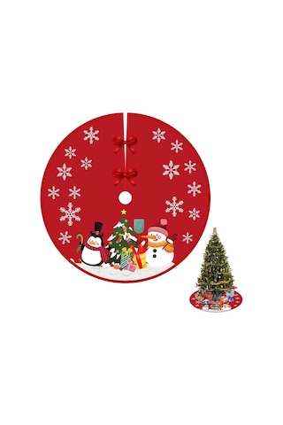 Noel Ağacı Eteği 90 Cm Noel Dekoratif Ağaç Örtüsü Noel Ağacı Örtüsü Kırmızı Noel Ağacı Eteği Noel Ağacı Eteği