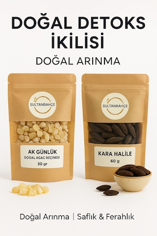 Sultanbahçe Akgünlük- Kara Halile-  Seti - Doğal Bitki Çayı - Bitkisel Arınma Seti
