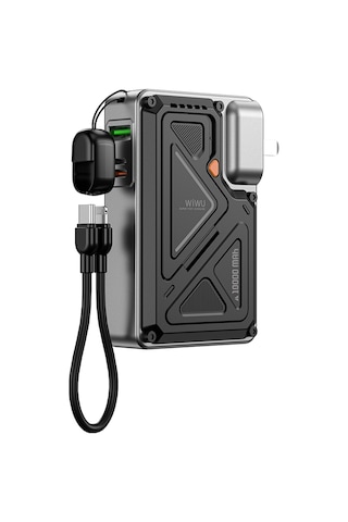 Wiwu Wi-p057 Knight Serisi Wireless Type-c&lightning Kablolu Standlı Pd Powerbank 35w 10000mah Siyah Siyah