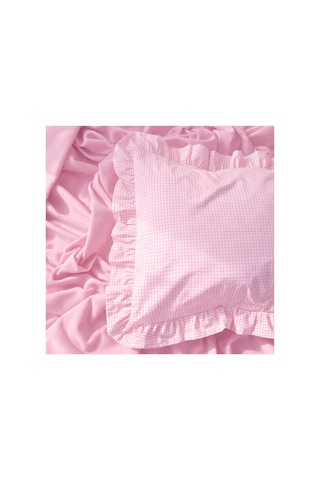Lief Home %100 Pamuklu Pembe Pötikareli Fırfır Detaylı Bebek Yastık Kılıfı 35x45 1 Adet