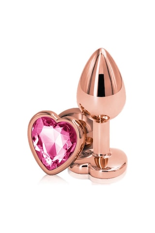 Erofoni Yeni Nesil Paslanmaz Alüminyum Alaşımlı 9 Cm Çelik Metal Taşlı Gold Anal Gevşetici Alıştırıcı Plug