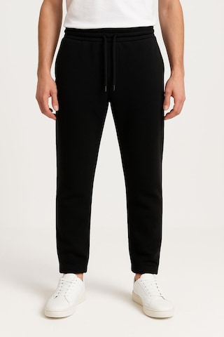 Erkek Düz Paça 3 İplik Şardonlu Rahat Kesim Premium Kumaş Eşofman Altı Siyah