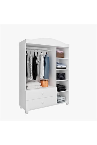 Torıno Aynalı 3 Kapaklı 2 Çekmeceli 8 Bölmeli Gardrop