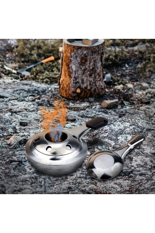 Kosona Pratik Ev Ve Bahçe Mini Alkol Ocağı - Çelik Yapı, Isı Regülatörü, 16cm, Fondue Ve Çorba Isıtma İçin Taşınabilir Paslanmaz Çelik