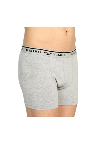 Seher Yıldızı 0060 5 Li Likralı Erkek Boxer Siyah-gri Siyah Gri