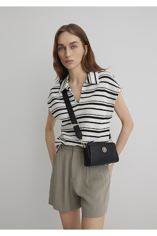 Mavi - Mühür Logo Detaylı Siyah Çapraz Çanta 1912662-900 Siyah