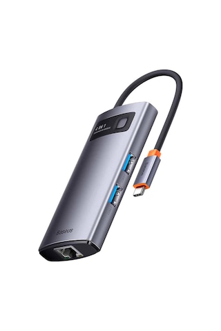 Baseus Metal Gleam 4In1 Multifonksiyonel Type-C Hub Adaptör Dock-Gri (551193205)