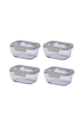 Neoflam Fika Glace Gri Vakumlu 4 Parça Saklama Kabı 460 Ml