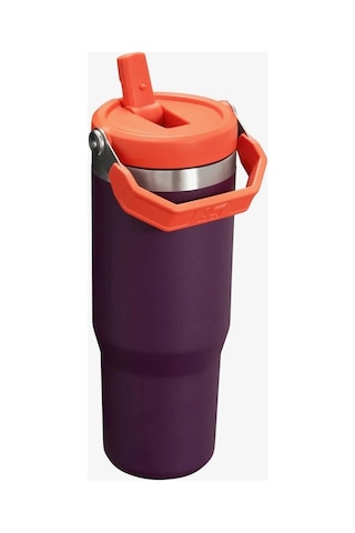 Stanley Kişiye Özel The Iceflow Flip Straw 0.89 L Pipetli Termos Bardak Stanley 0.89 L Özel İsimli Mor