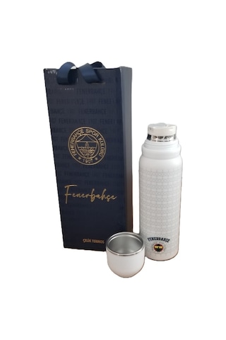 Akıllıelma-tmn 587190 Fenerbahçe Çelik Termos Bardaklı Kapak Beyaz 650 Ml Beyaz
