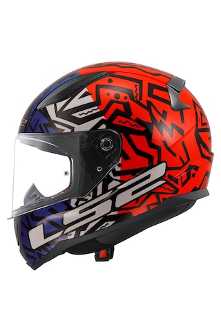 Ls2 Rapid 2 Memphis Full Face Motosiklet Kaskı Kırmızı-Mavi