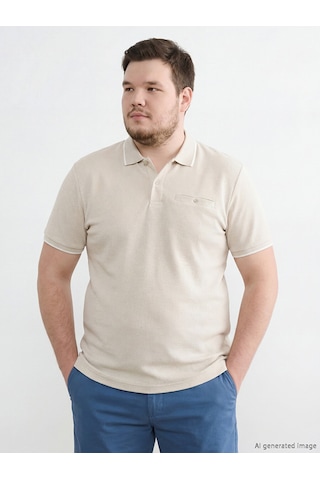 Lcwaıkıkı Classic Bej Polo Yaka Erkek Dokulu Tişört