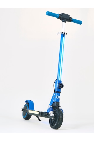 Elektrikli Çocuk Scooter 130w 3 Kademe Hız Ayarlanabilir Gidon Uzun Menzil Koruma Seti Hediye Mavi