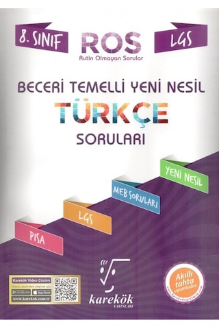 Karekök Yayınları 8. Sınıf Lgs Beceri Temelli Yeni Nesil Türkçe S