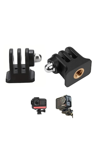 Knmaster Aksiyon Kamerası Tripod Bağlantı Adaptörü 1/4" Vida Dişi Gopro, Djı Osmo Action Ve Insta360 Uyumlu Siyah