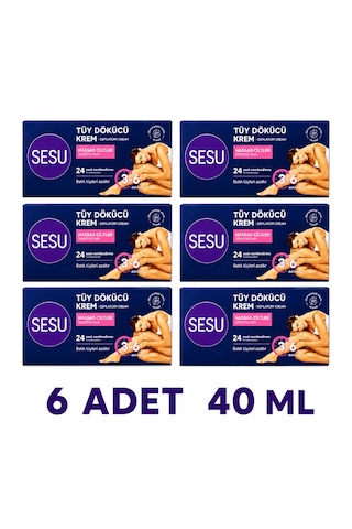 Sesu Tüy Dökücü Krem Hassas Cilt 40 Ml X 6 Adet