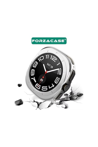 Forzacase Samsung Galaxy Watch 7 Ultra İle Uyumlu Önü Açık Silikon Kılıf - Fc764 Gümüş