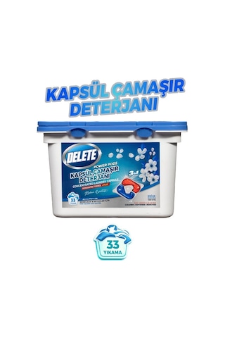 Delete Çamaşır Yıkama Kapsülü - Renkliler Ve Beyazlar - 33 Yıkama 333 G