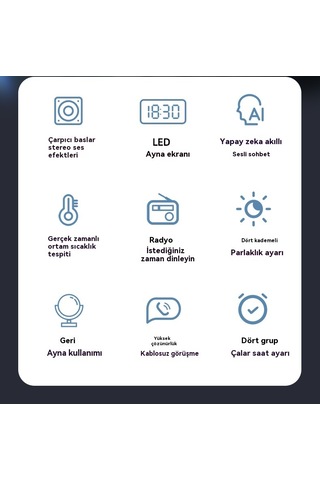 Akıllı Bluetooth Sesli Elektronik Çok Fonksiyonlu Saat Aı Voice Sürümü
