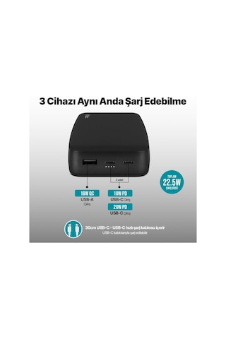 Ttec ChargeUp Pro 2BB212 20000 mAh Hızlı Şarj Powerbank