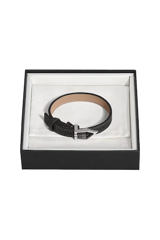Montblanc Grain Deri Düz Uçlu Bileklik 222746 Siyah