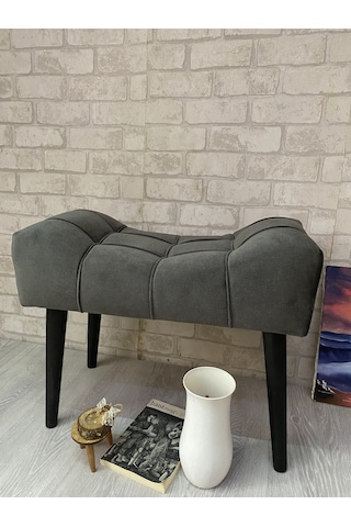 puf  ahşap siyah  ayak çima dikiş spor modern tasarım şık