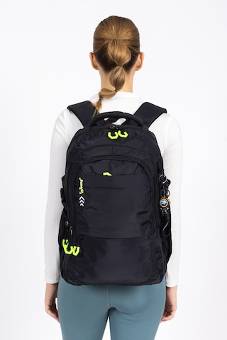 Fermuarlı Geniş Bölmeli Spor & Okul Sırt Çantası Hafif, Ergonomik Ve Dayanıklı Tasarım - Siyah Siyah