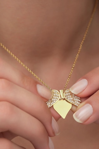 Kişiye Özel Gizli İsim Yazılı Aşkın Kanatları Açılan Kalpli Kolye Bbk55 Çok Renkli