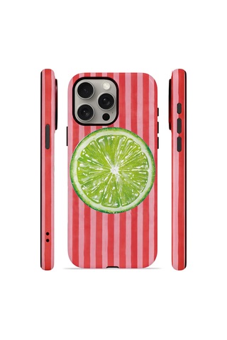 Apple iPhone Uyumlu 15 Pro Max Vorian Çift Katmanlı Magsafe Kılıf Lime Slice Pop