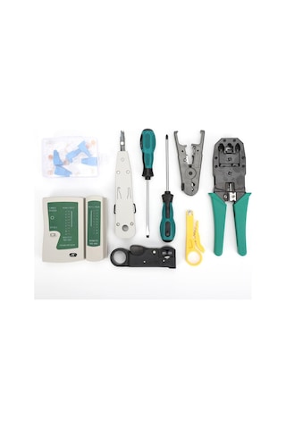 Ağ Kablosu Tamir Bakım Araç Seti Seti 14'ü 1 Arada Taşınabilir Telefon Kablo Kıvrımı