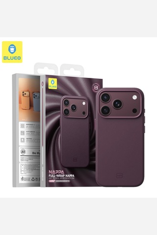 İphone 18 Pro Max Uyumlu 6.9 Nappa Premium Vegan Deri Magsafe Kılıf Vişne
