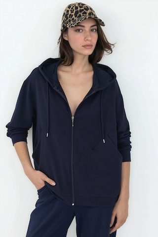 Hiccup Modal Touch Fermuarlı Kapşonlu Sweatshirt Lacivert
