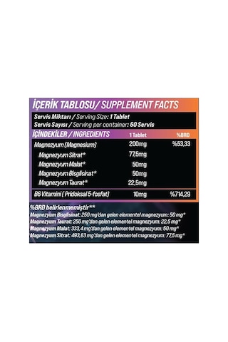 Oblıvıon Magnezyum Kompleksi + B6 Vitamini 60 Tablet