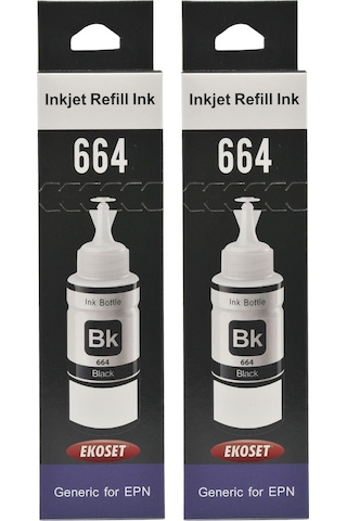 Ekoset Epson L455 Uyumlu Siyah Mürekkep 2 Adet 70 ML