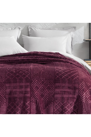 Yataş Bedding Nova Emboss Çift Kişilik Battaniye Vişne