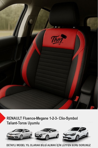 Naz Oto Thor Tay Tüyü Oto Koltuk Kılıfı Renault-fluence-megan 1-2-3-clio-symbol-taliant-toros Uyumlu Kırmızı