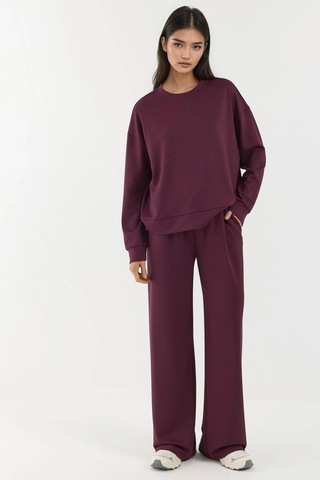 Hiccup Modal Dokunuşlu Basic Sweatshirt Bordo Kırmızı