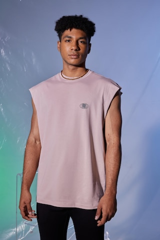 Woof Gym Connected By The Mindset Baskı Tank Top (Pudra)