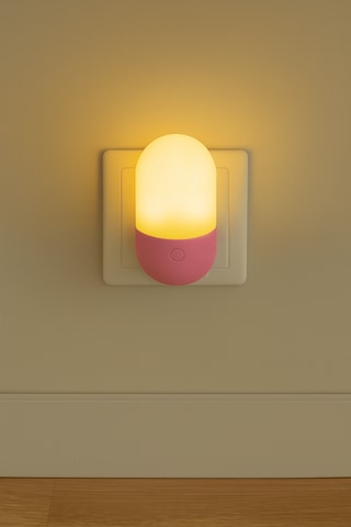 Gece Lambası Iki Renkli Günışığı Ve Beyaz Renk 1 Watt Led Pembe