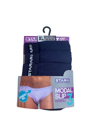 Star 109 Erkek 3'lü Modal Slip Lacivert