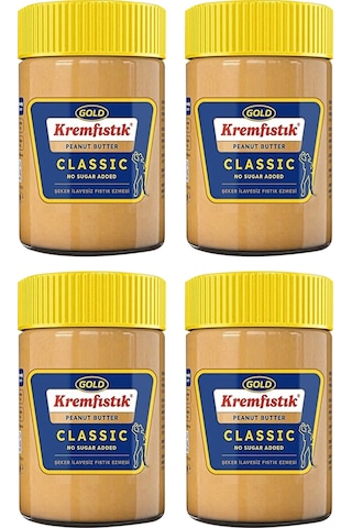 Gold Fıstık Ezmesi Classic Şekersiz 340 Gr X 4 Adet