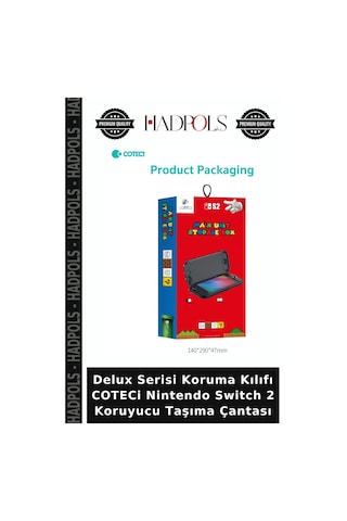 Delux Serisi Koruma Kılıfı Coteci Nintendo Switch 2 Koruyucu Taşıma Çantası