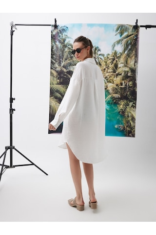 Oversize Kadın Tunic Beyaz