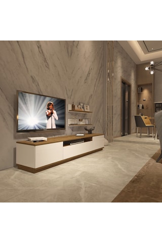 Decoraktiv Trio 4s Mdf Tv Ünitesi Tv Sehpası Pera - Beyaz